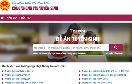 Bộ Giáo dục ra mắt cổng thông tin tuyển sinh quốc gia 2017